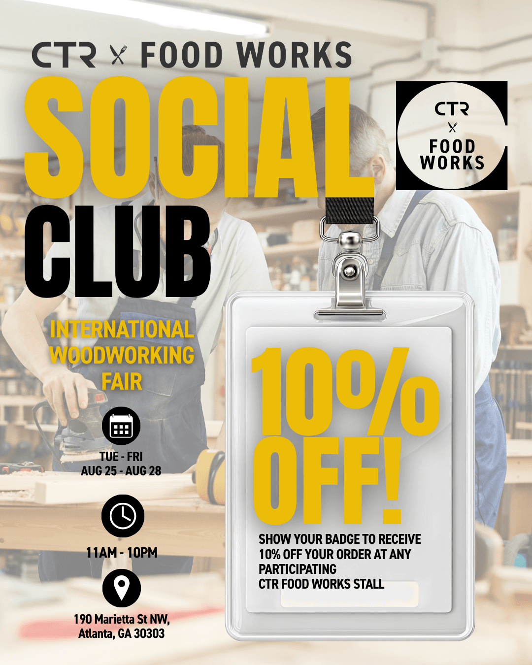 International Woodworking Fair Social Club event artwork